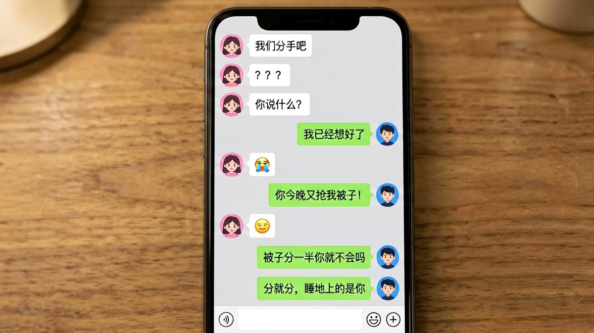 「我们分手吧」下一句竟然是抢被子之争。