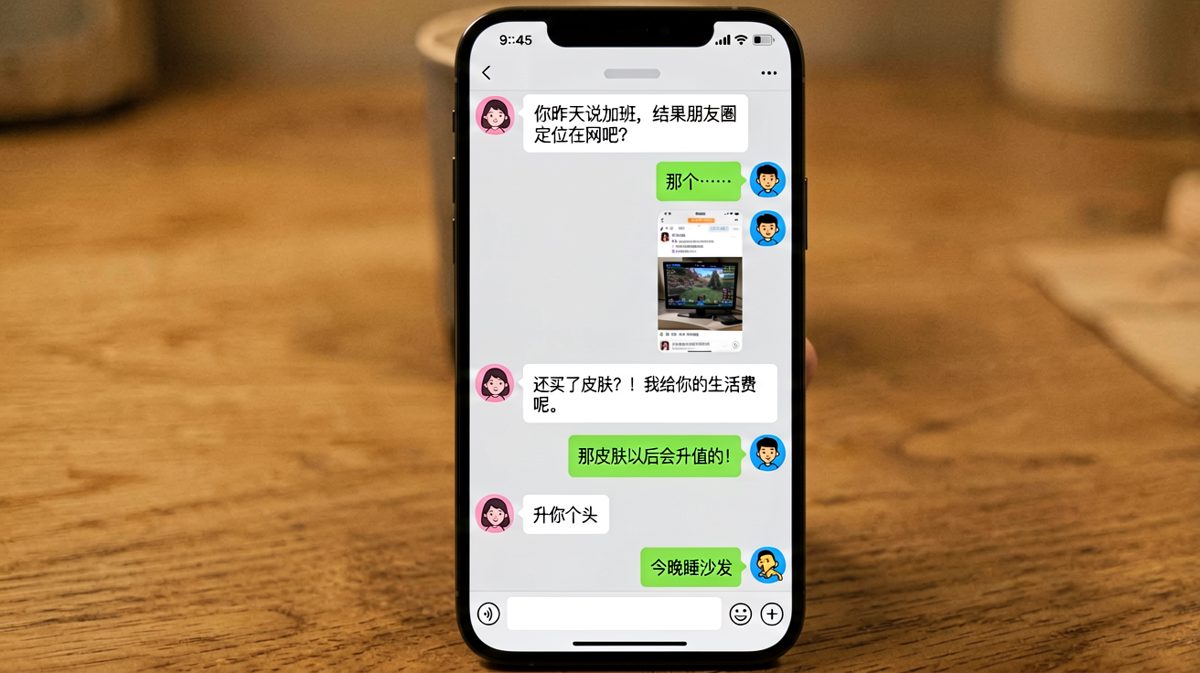 谎称加班实际网吧买皮肤，生活费去向曝光后当场社死。