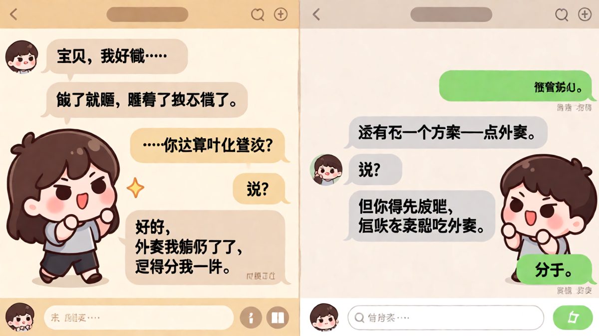 饿着肚子被套路点了一份双人外卖，含泪吃完。