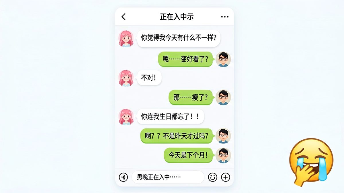 生日月份都能记错的直男，绝了
