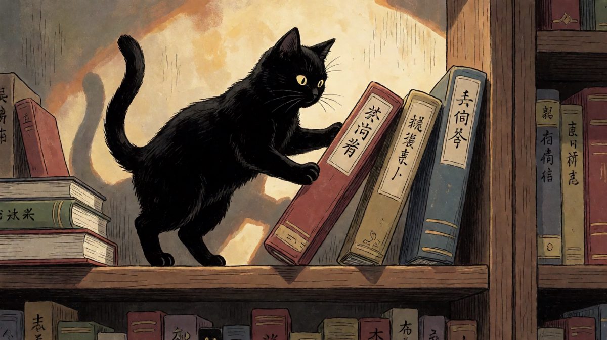 猫咪：这本书，该下班了。