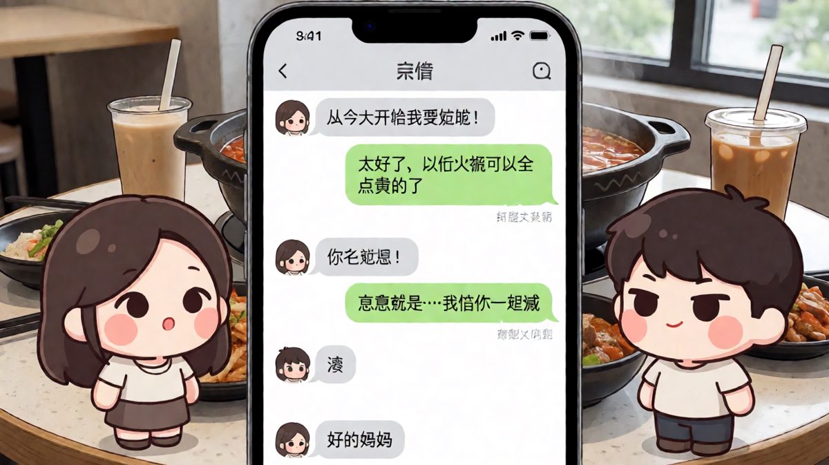 说好的减肥搭子，结果是来蹭火锅的