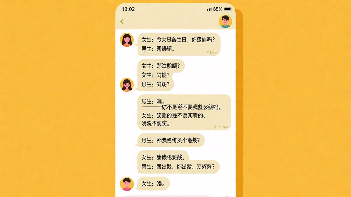 生日当天被气笑，大概就是情侣聊天的最高境界。