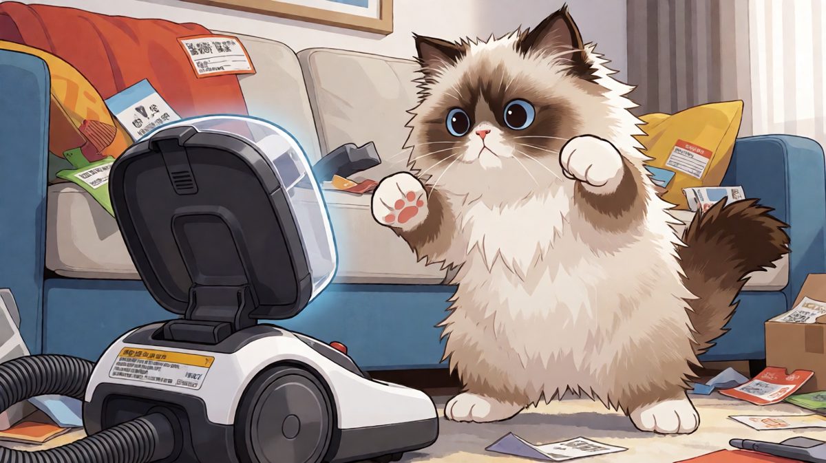 布偶猫：这个会吼的怪兽终于敢来我家了！接招吧！