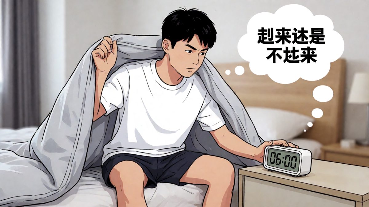 挣扎阶段：被窝的温暖与运动的理想之间激烈拉锯