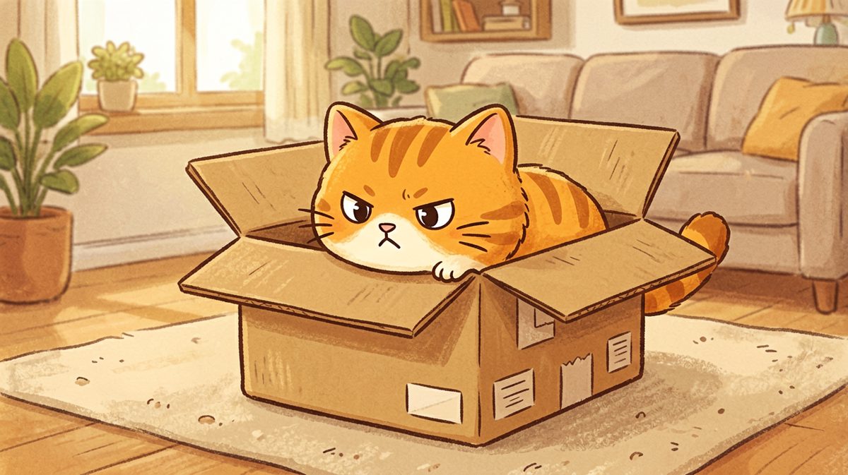 猫：只要我够胖，盒子就会自动变大！