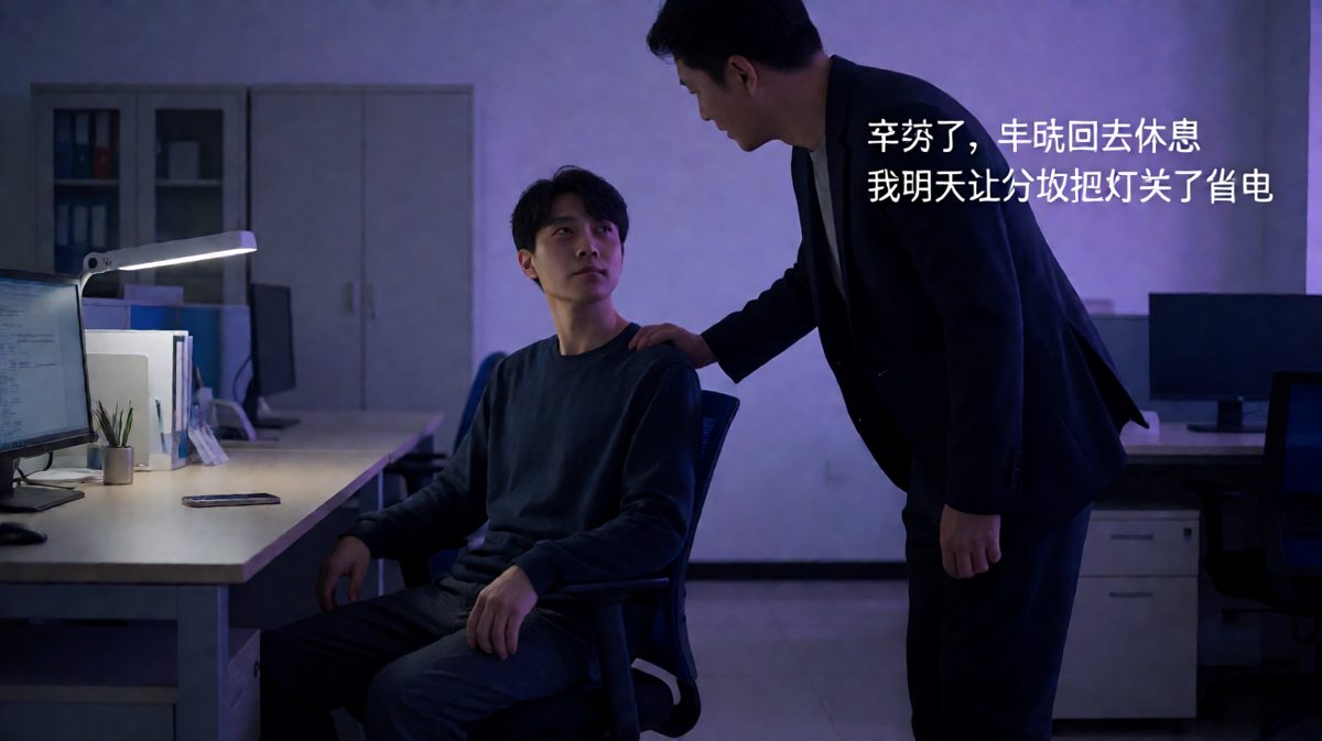 老板说早点休息，然后帮你省了电费