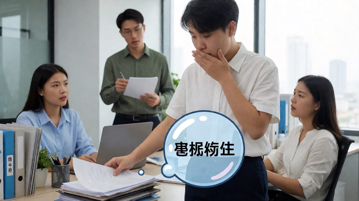 试图用咳嗽掩盖肚子巨响