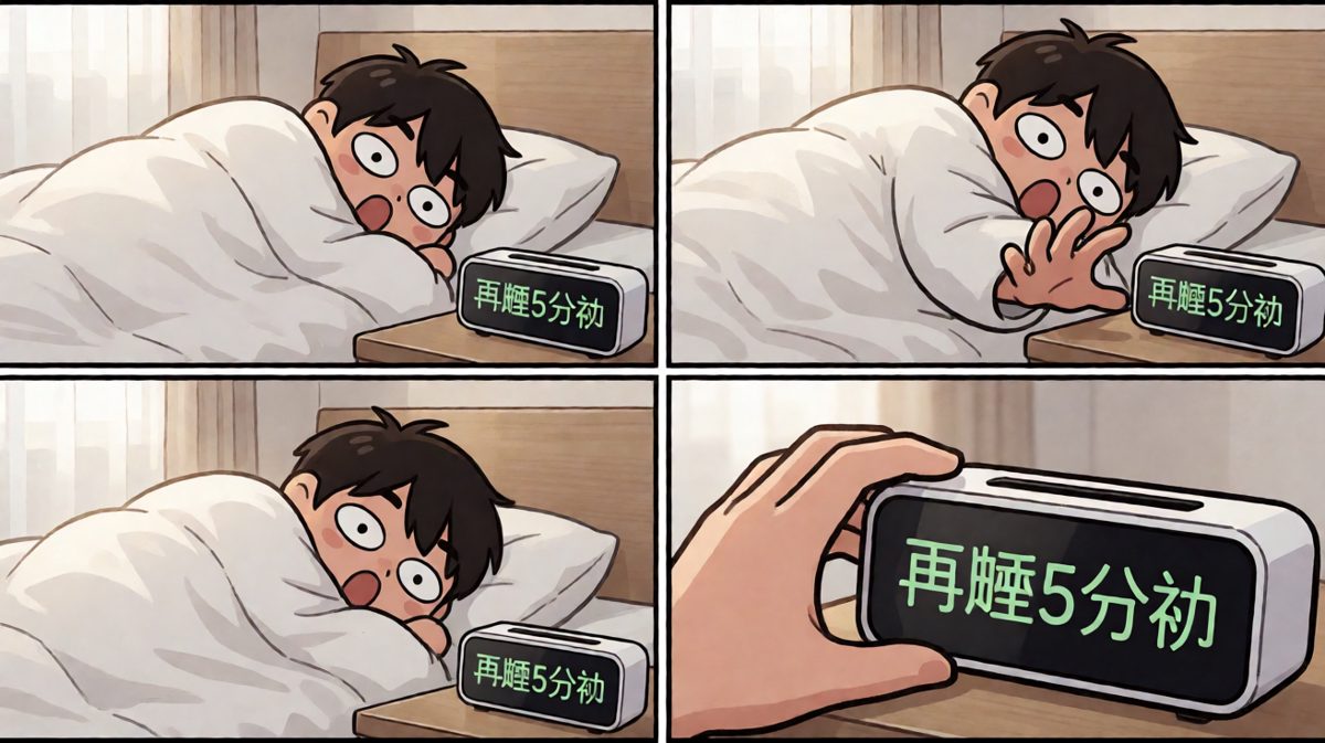 闹钟响了？不，是我的手已经学会了条件反射。