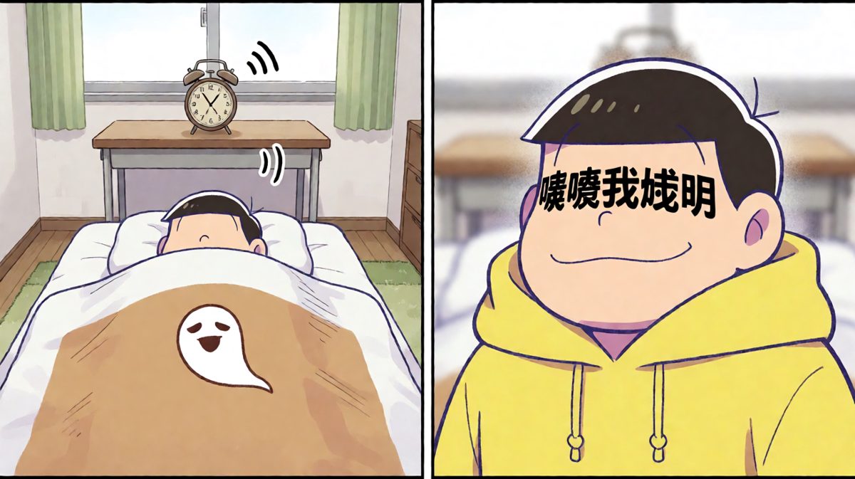 把闹钟放远点，这样就一定能起来了吧！
