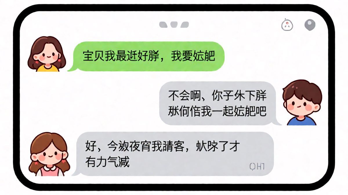 减肥这件事，男生总能在最后一句急转弯