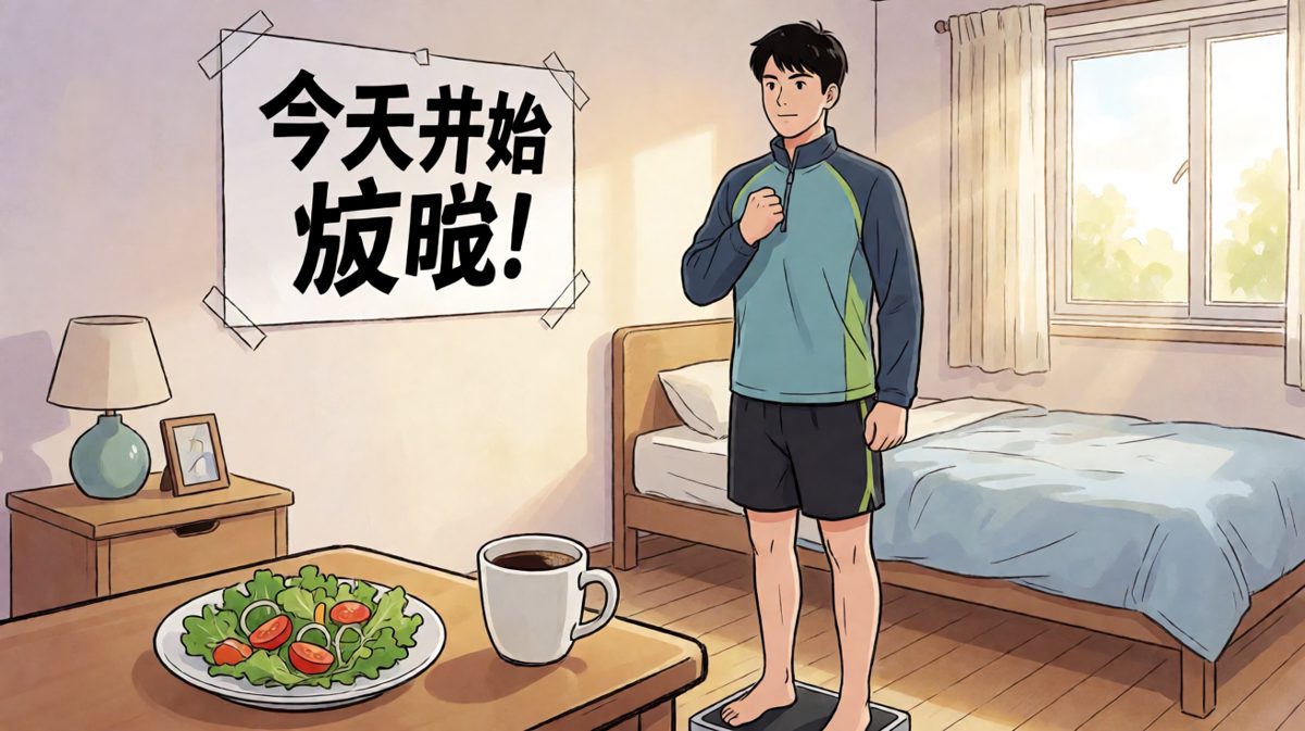 早上信心满满立下减肥flag