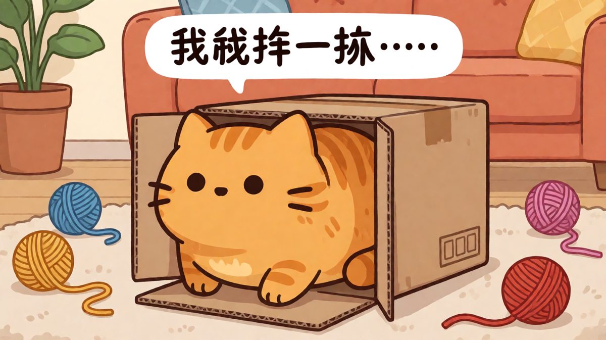 猫咪坚信只要有缝隙就能钻进去，哪怕身体已经诚实地被卡住。