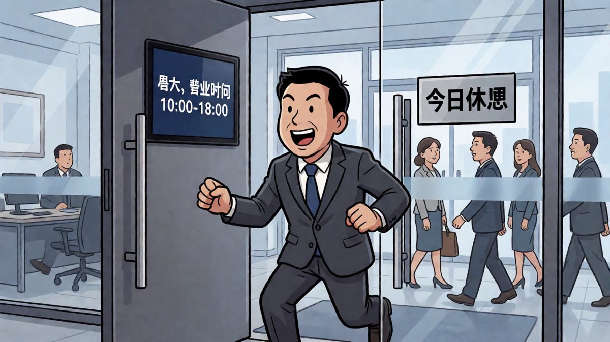 主角狂奔到公司，才发现今天竟然是周末。