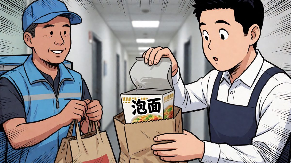 等了40分钟，外卖送来一碗泡面？？？