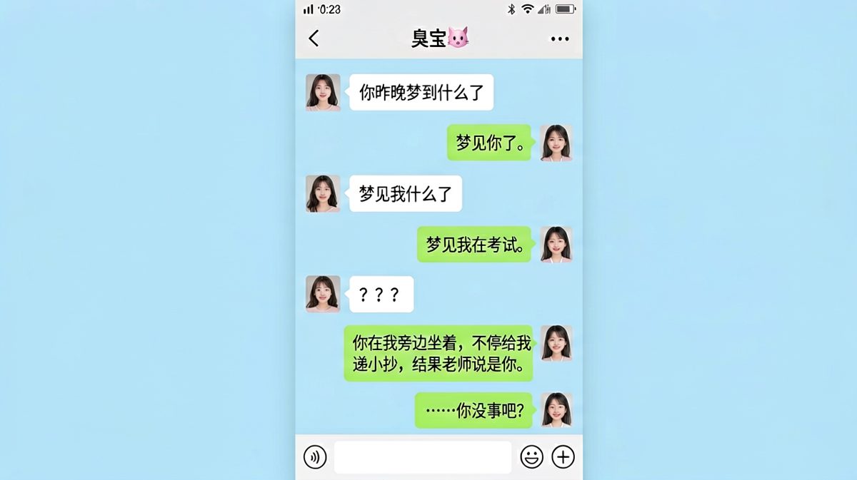 浪漫梦境变成社死现场，女生竟是小抄提供者。