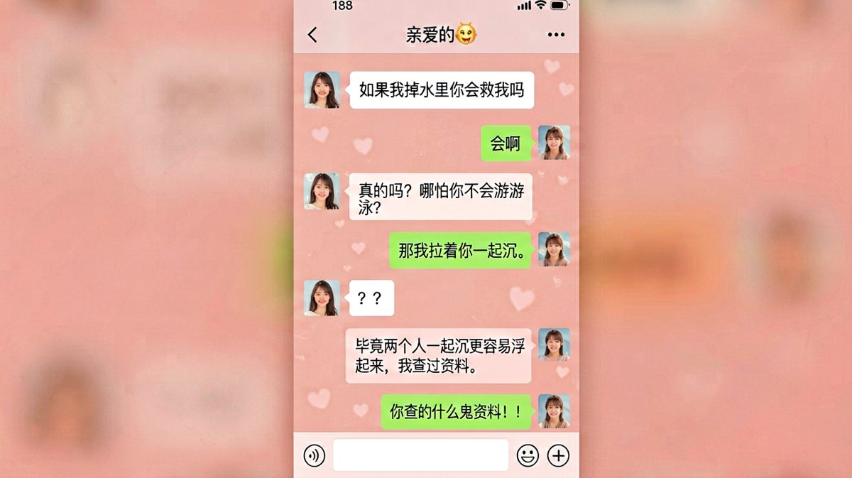 女生试探求生欲，男生用伪科学把她送走。