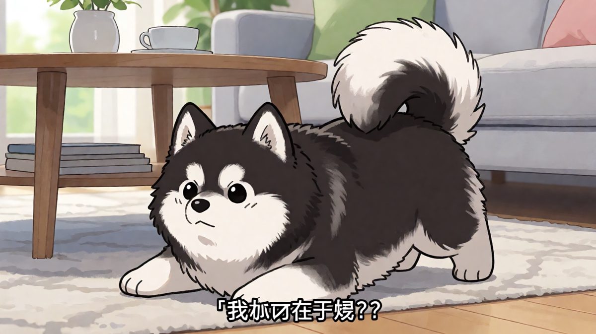 二哈追尾巴追到怀疑狗生，智商下线