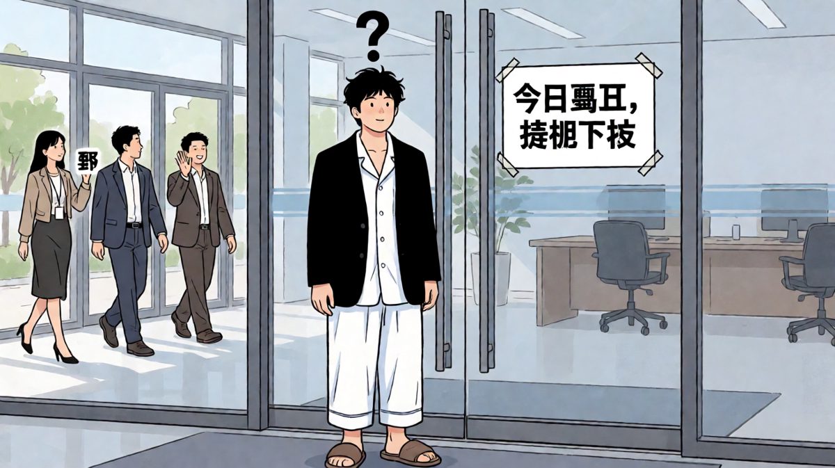 迟到了半小时，结果发现公司今天提前下班……