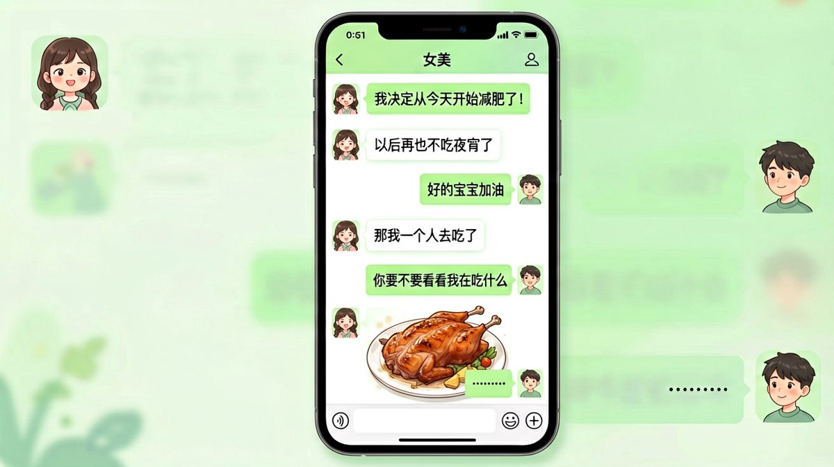 女生发誓减肥，男生转身就点外卖并炫耀，反转扎心又真实