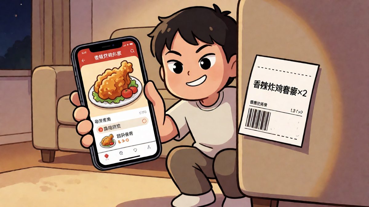 嘘——没人知道我在点炸鸡外卖！