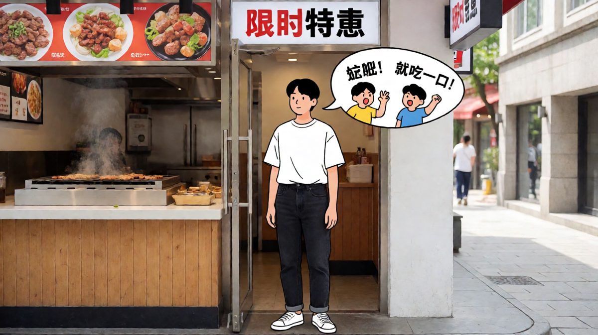 烤肉店门口的灵魂挣扎