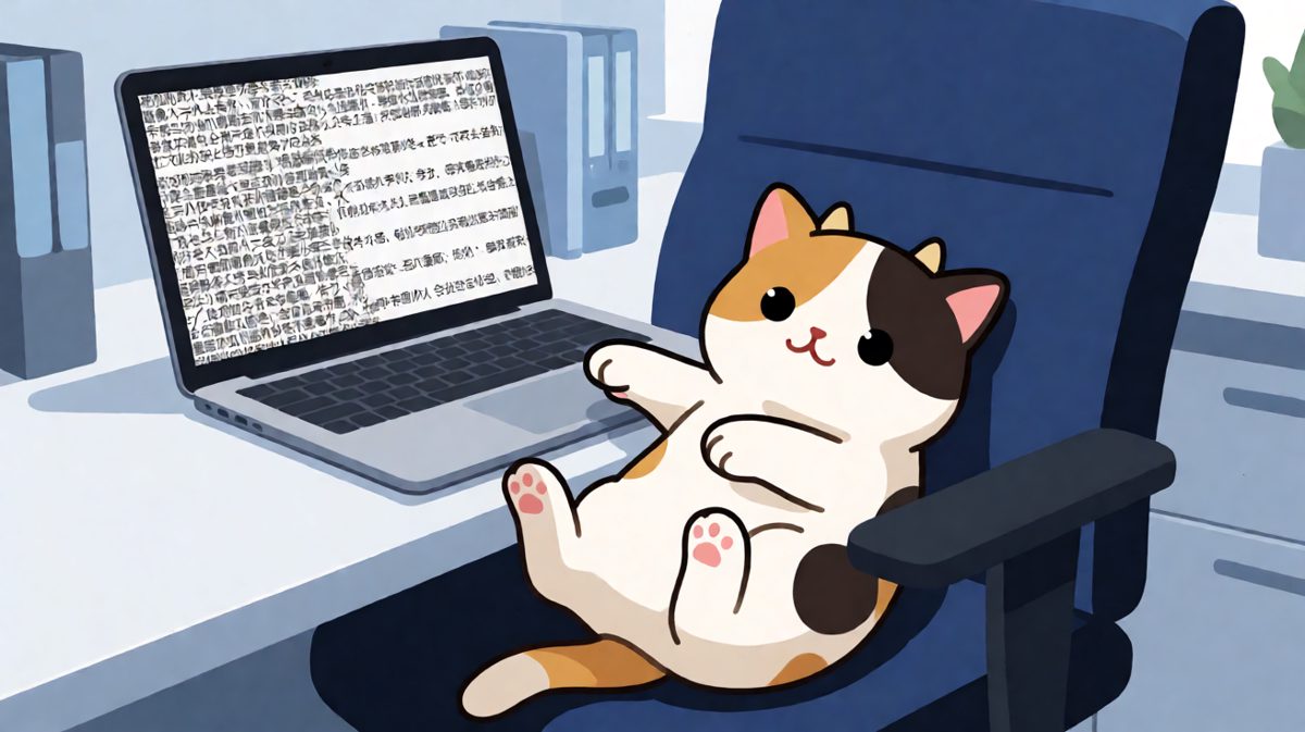 猫：今天的工作量已超额完成。