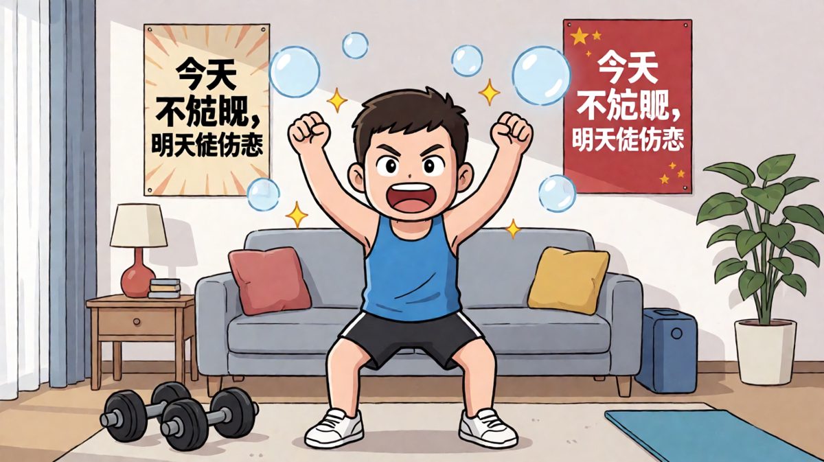 主角立下减肥誓言，信心满满