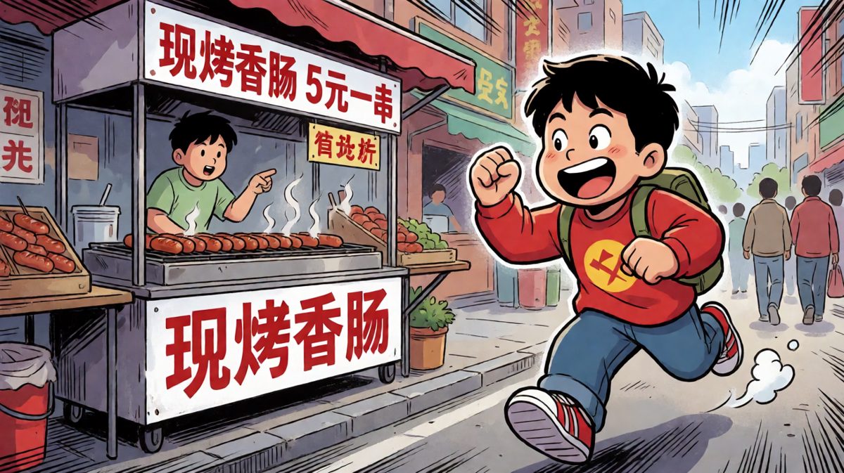 跑步途中偶遇美食诱惑
