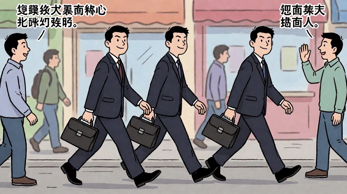 路上遇到熟人热情打招呼，一不小心就走岔了方向