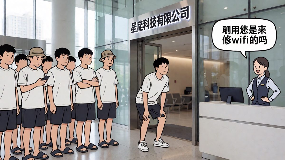 到达现场发现全员休闲装，自己却像来送快递的