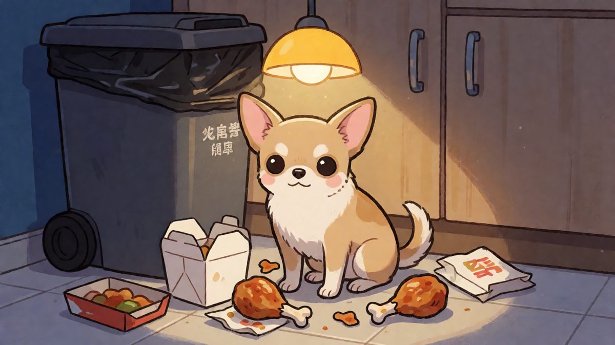 深夜厨房劫案现场，柯基：我什么都不知道嗷