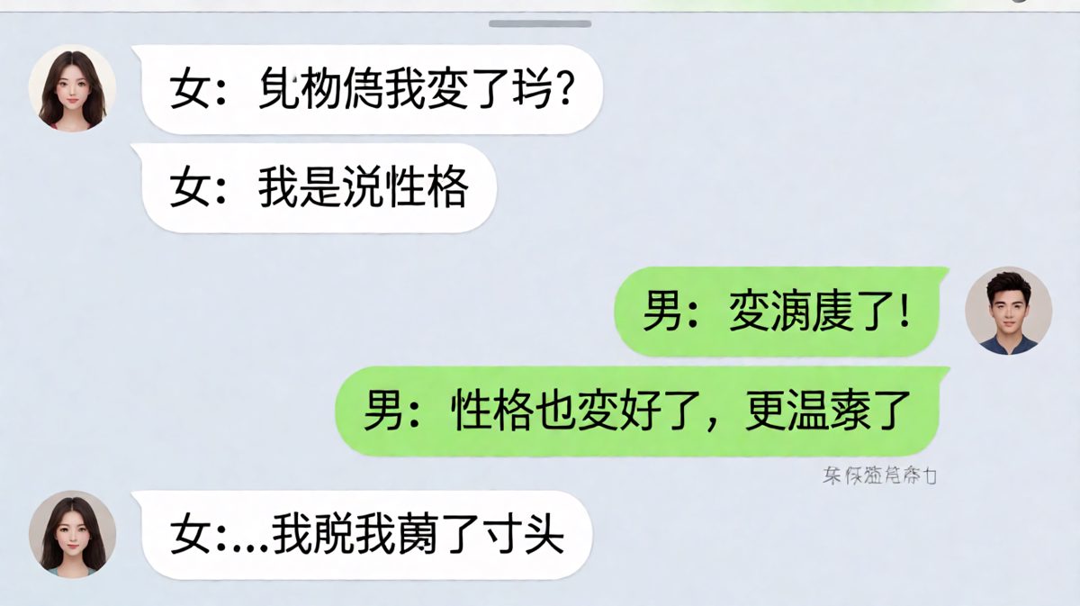 男生全程拍马屁成功跑偏，女生剪了寸头他说温柔。