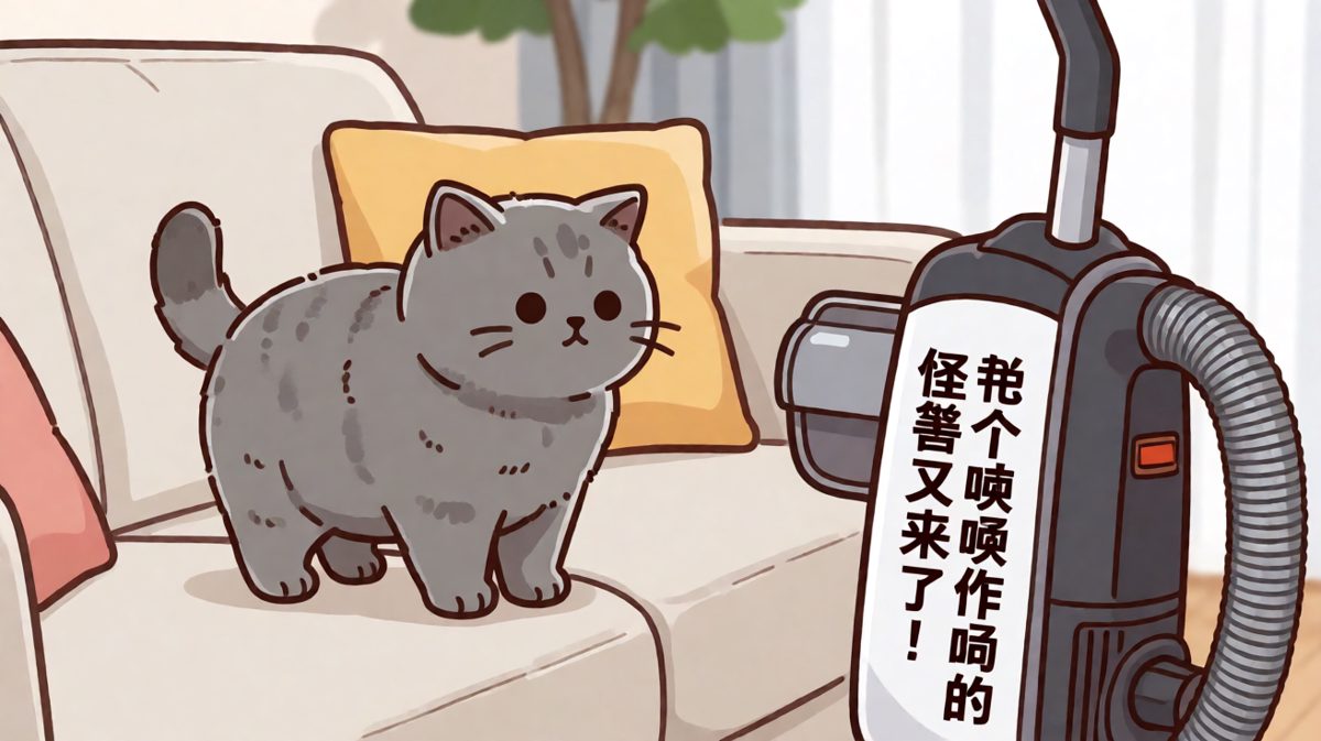 吸尘器是猫生中最恐怖的终极Boss