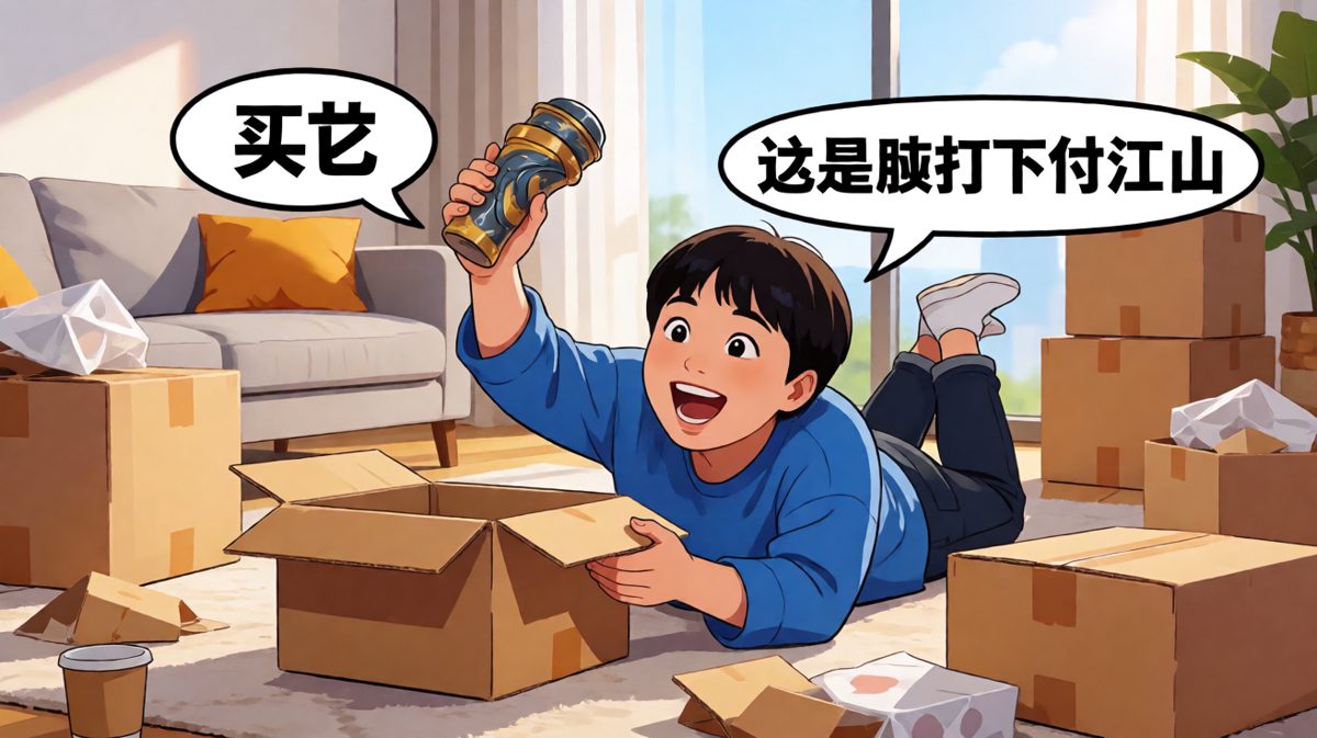 拆快递是人类最原始的快乐，贫穷限制不了我的购买欲