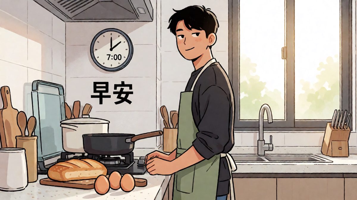 第1格：雄心勃勃的早餐计划开始