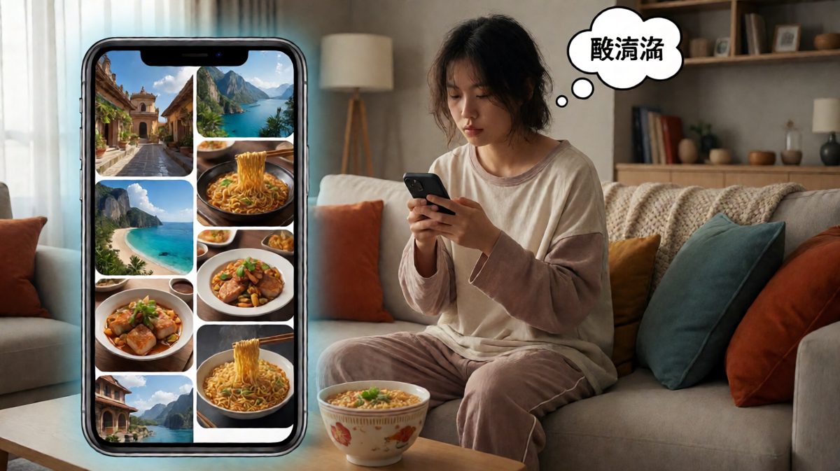 朋友圈里的诗和远方，和我的泡面和床。