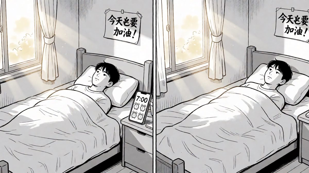 闹钟响了第一百遍，我还是不想动。