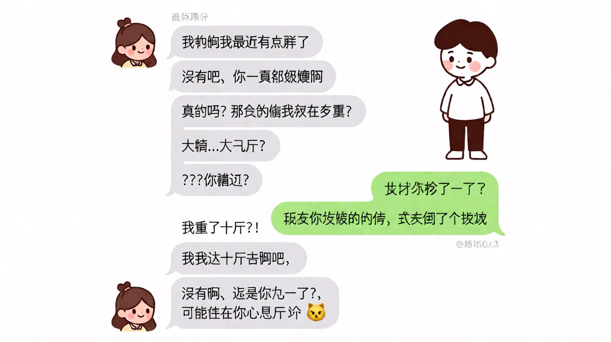 男生倒垃圾时偷偷称体重还说出扎心真相