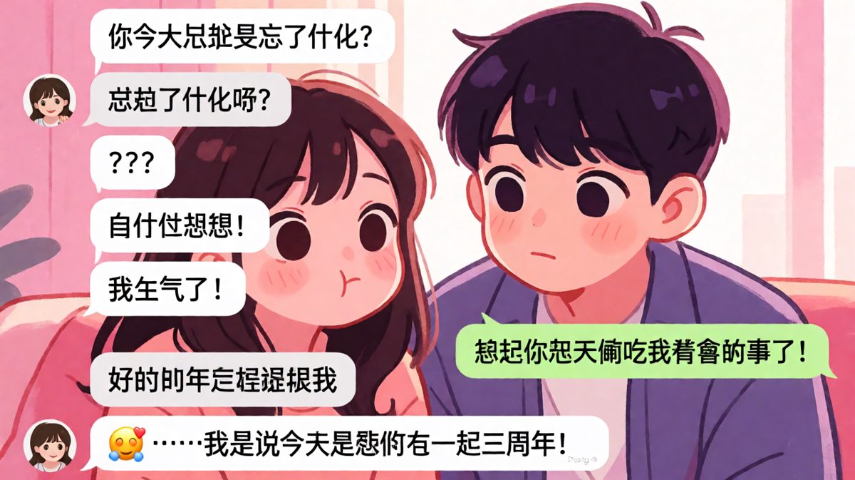  anniversary失忆现场，男生凭实力单身的经典一刻