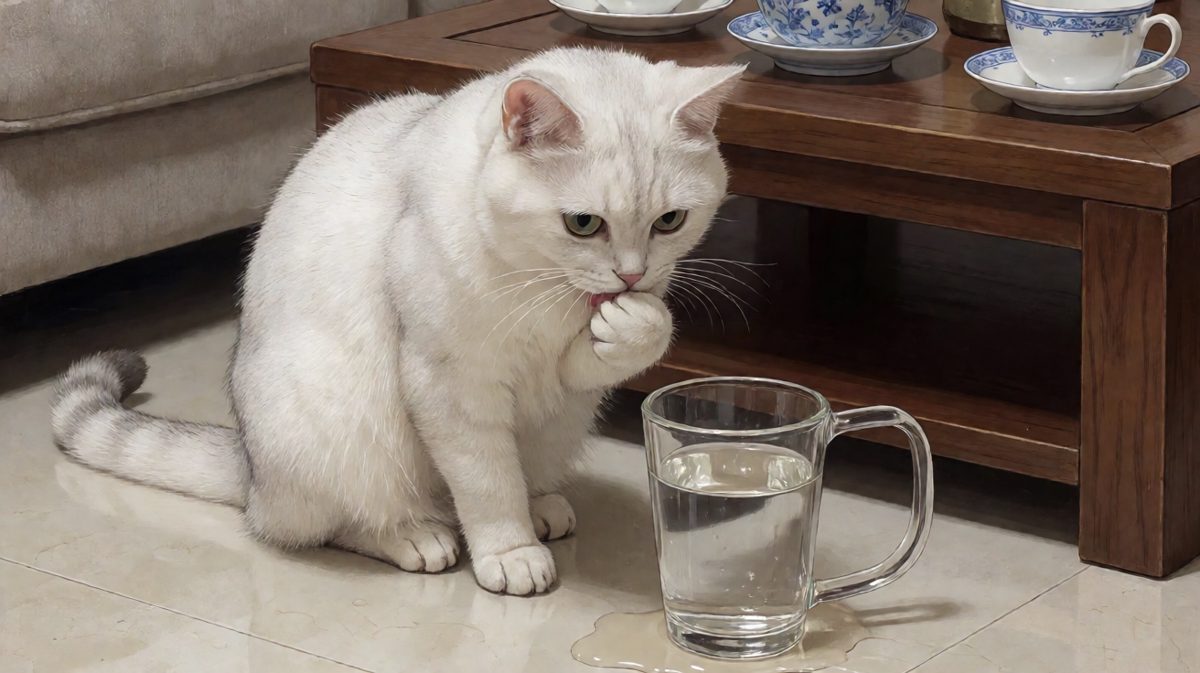 猫咪：不是我，是杯子自己跳下去的