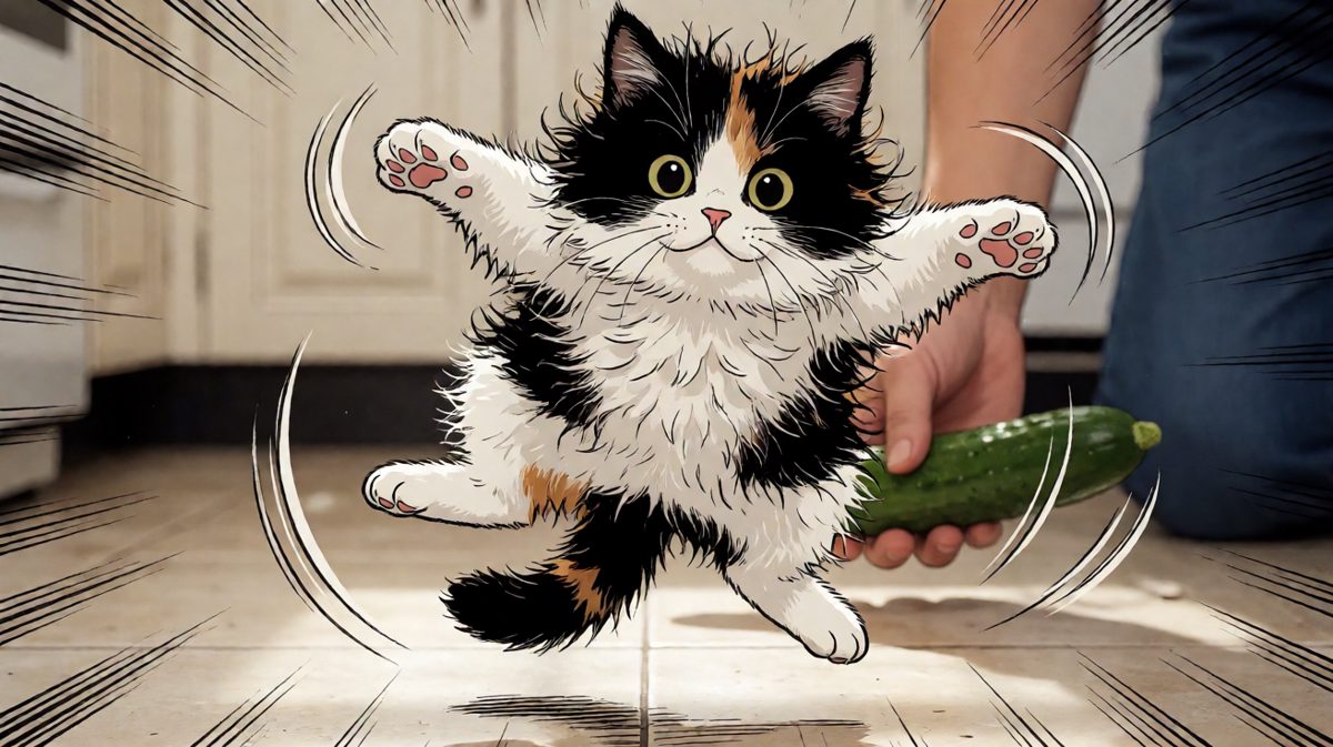 猫：谁在我背后放了一条蛇？！！