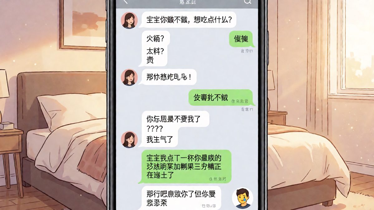「随便」二字引发的感情危机，一杯奶茶完美和解