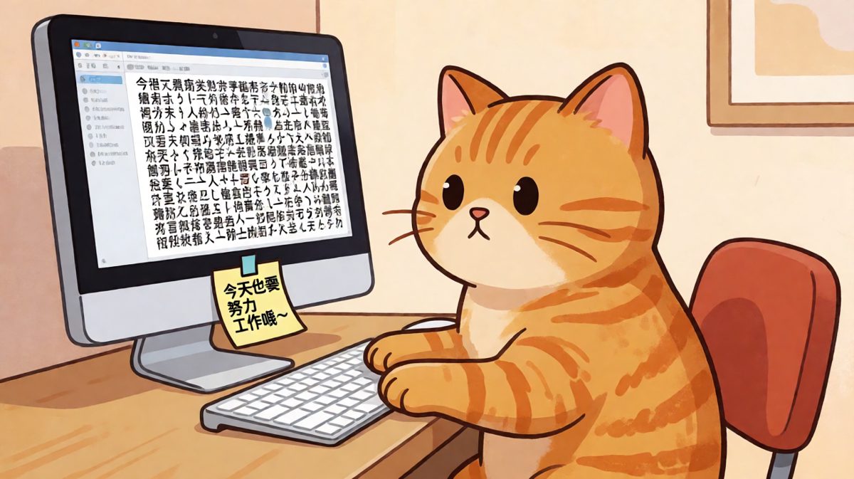 猫：键盘就是我写代码的舞台。