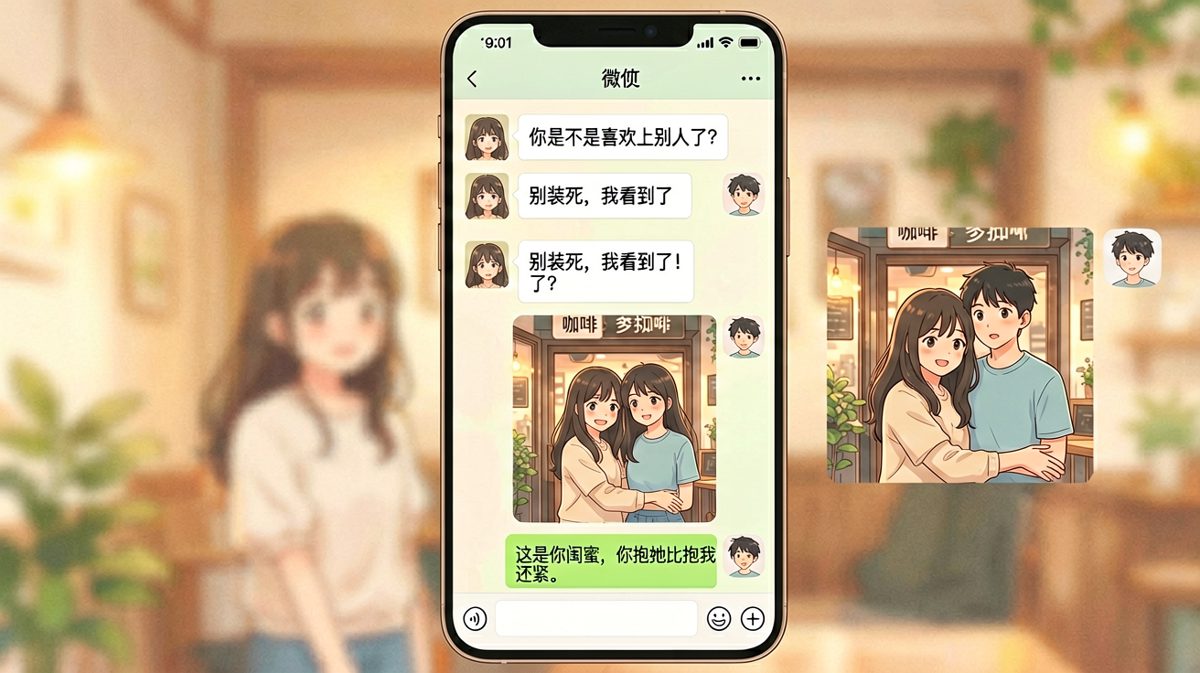 吃醋误会是闺蜜合照