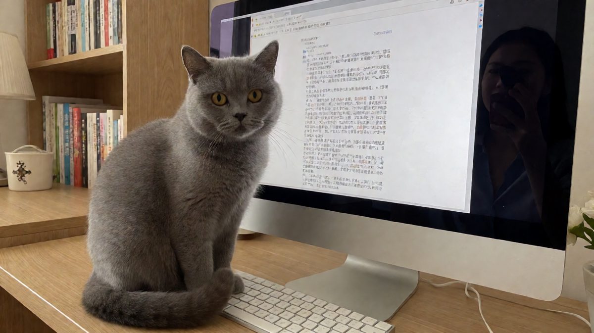 猫：今天的KPI是帮主人改报告，别吵我。