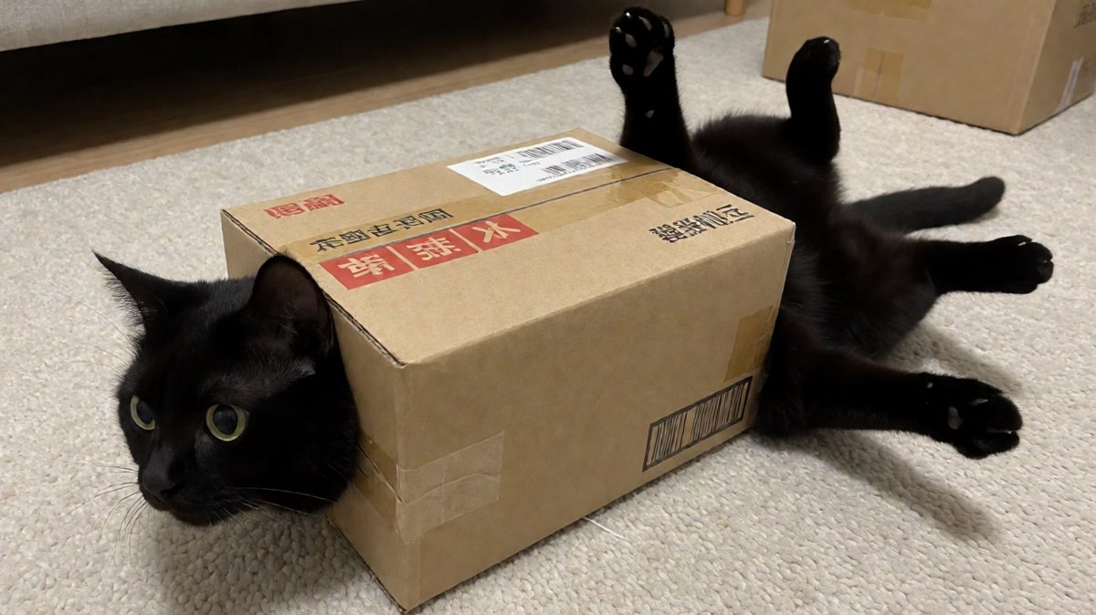 猫咪：谁买的东西！卡住我了！快救驾！