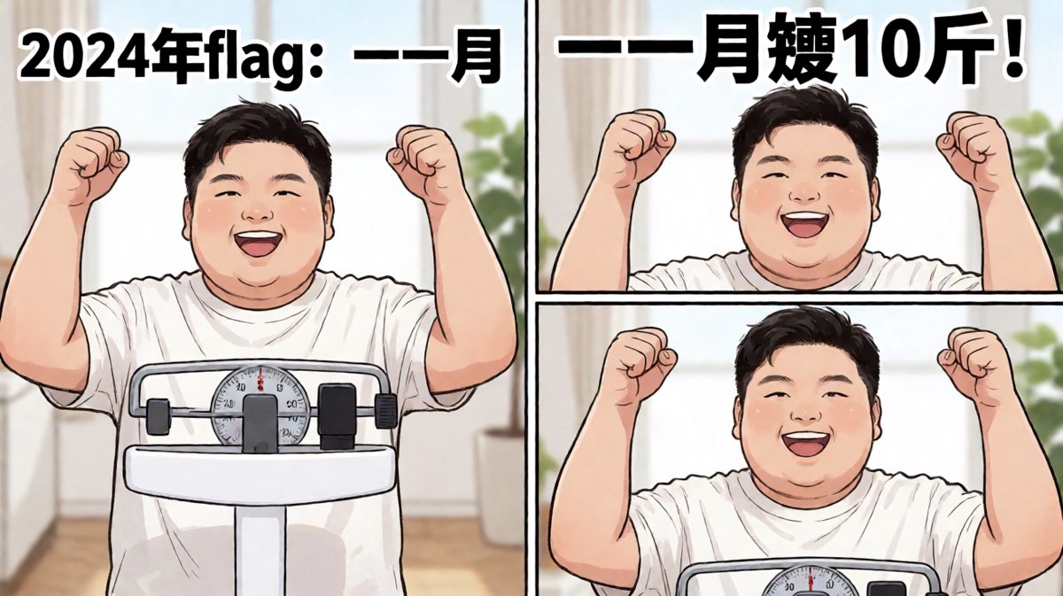 满怀信心立下减肥flag