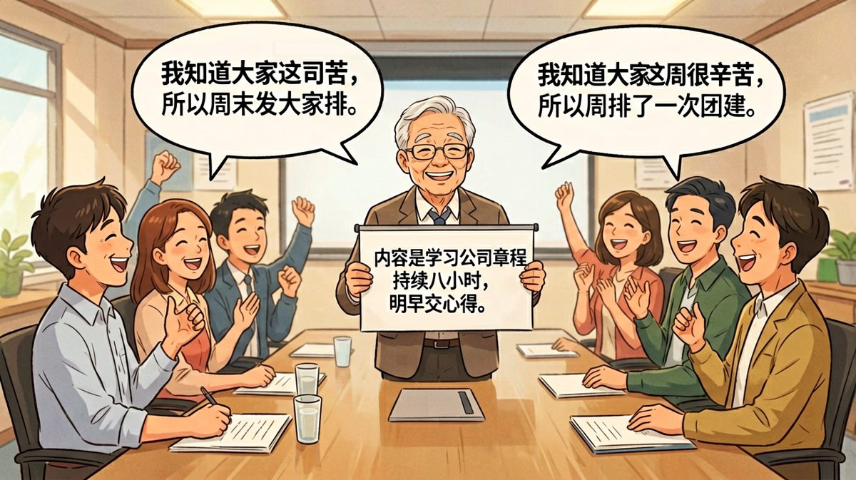 周末团建内容：学章程写心得，老板的团建你懂的