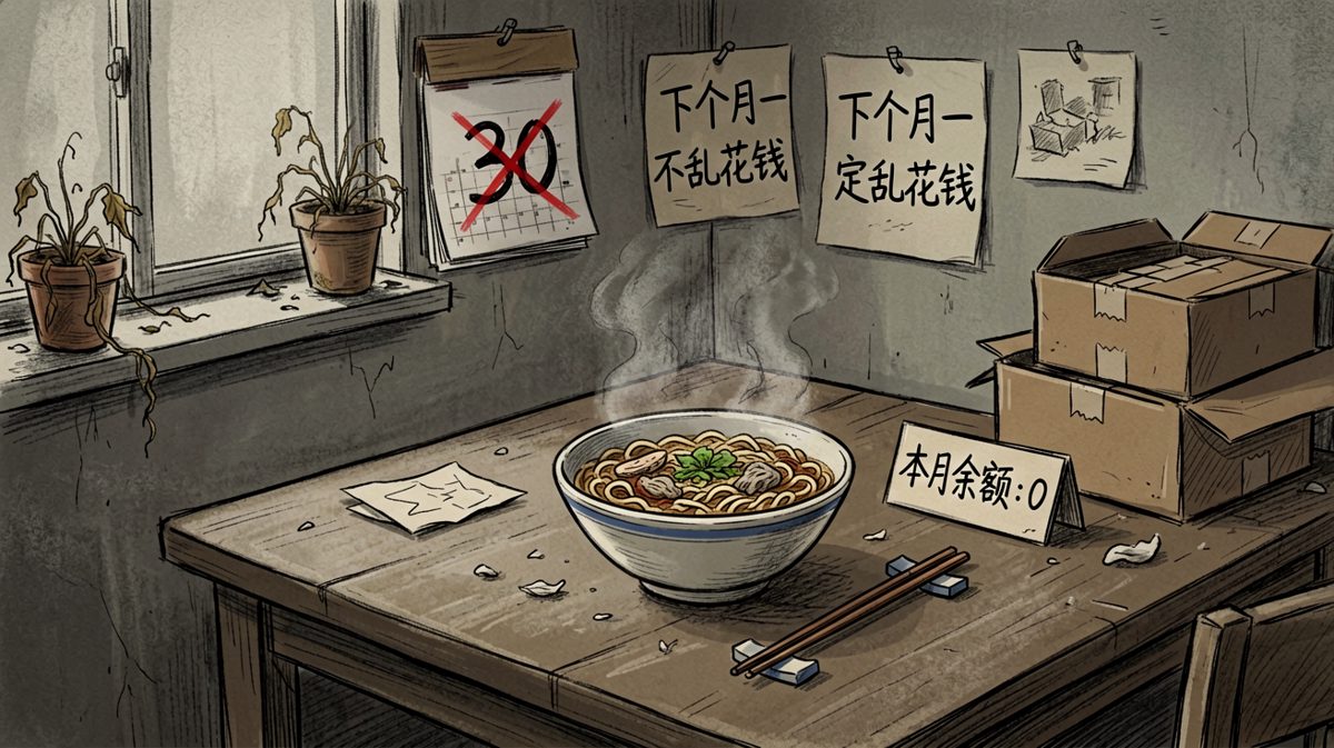 月初: 钱这东西我只是暂时保管。月底: 好的我来尝尝土是什么味道。